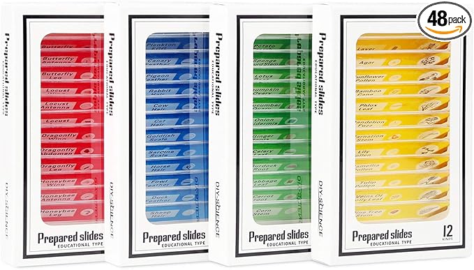 48 Prepared Microscope Slides
