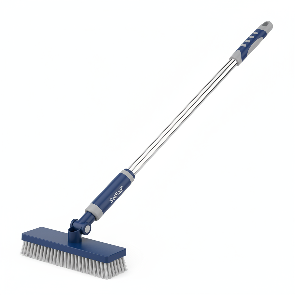 SetSail Floor Scrub Brush with 51-Inch Long Adjustable Handle