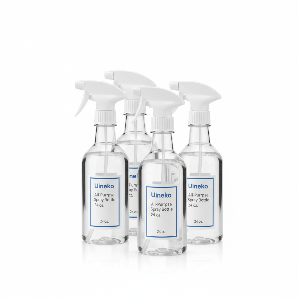 Uineko Plastic Spray Bottle (4 Pack, 24 Oz, All-Purpose)